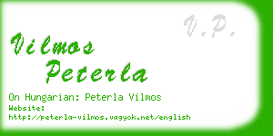 vilmos peterla business card